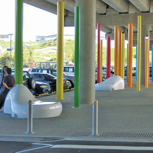 Mall seating made from fibreglass material