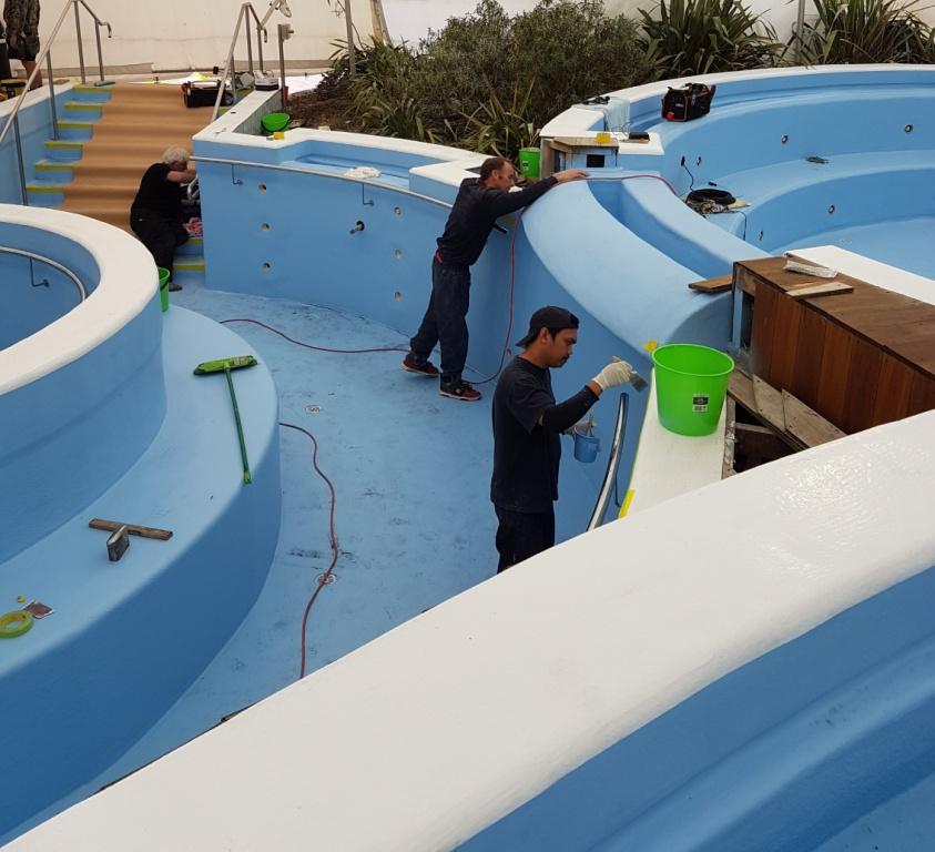 Fibreglass lined swimming pools and hydroslides at Hanmer Hot Springs resort