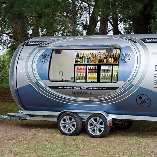Party Hopper trailer body built in fibreglass by The Composite Group