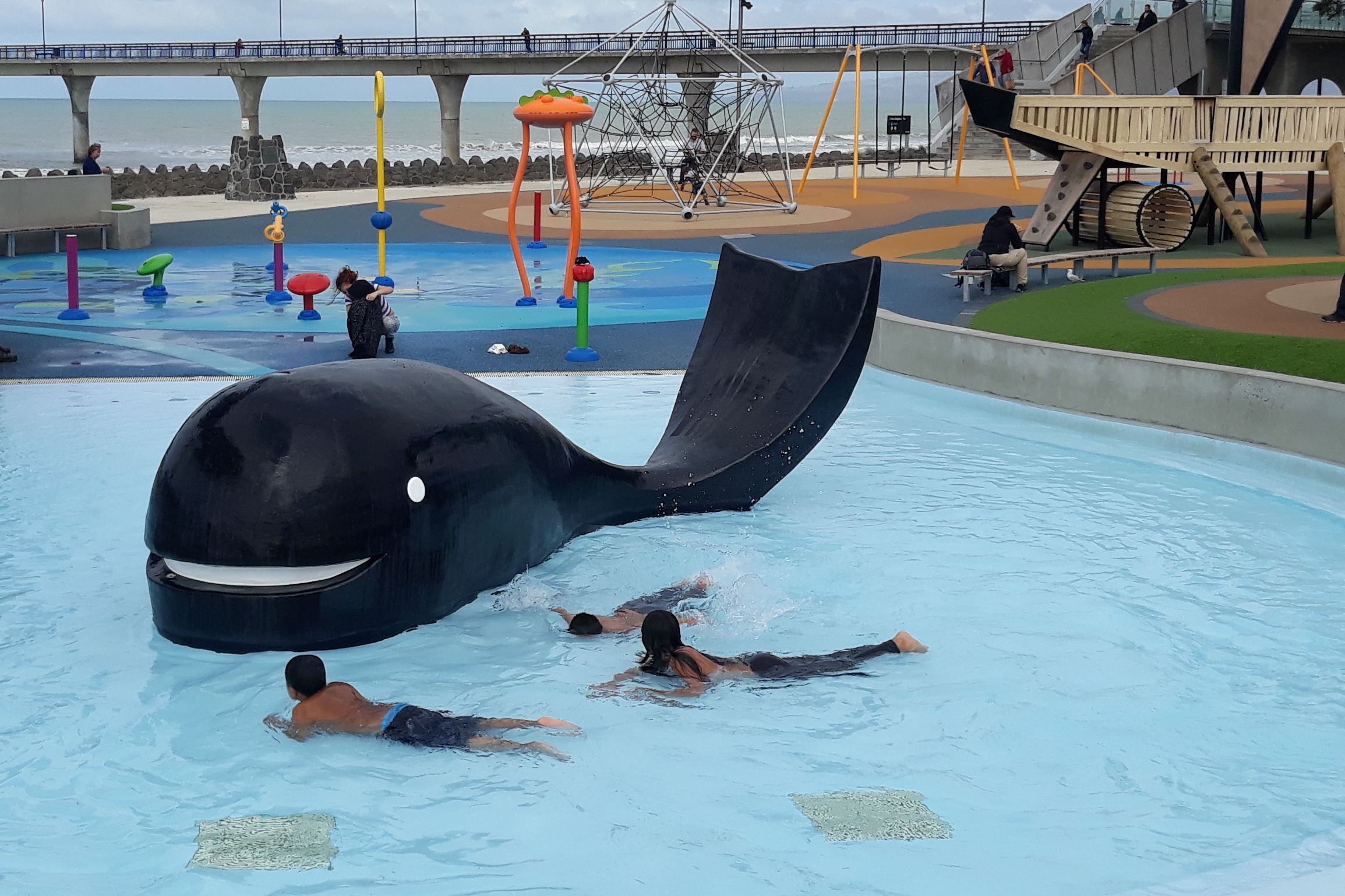 Playground whale manufactured with fibreglass custom mouldings