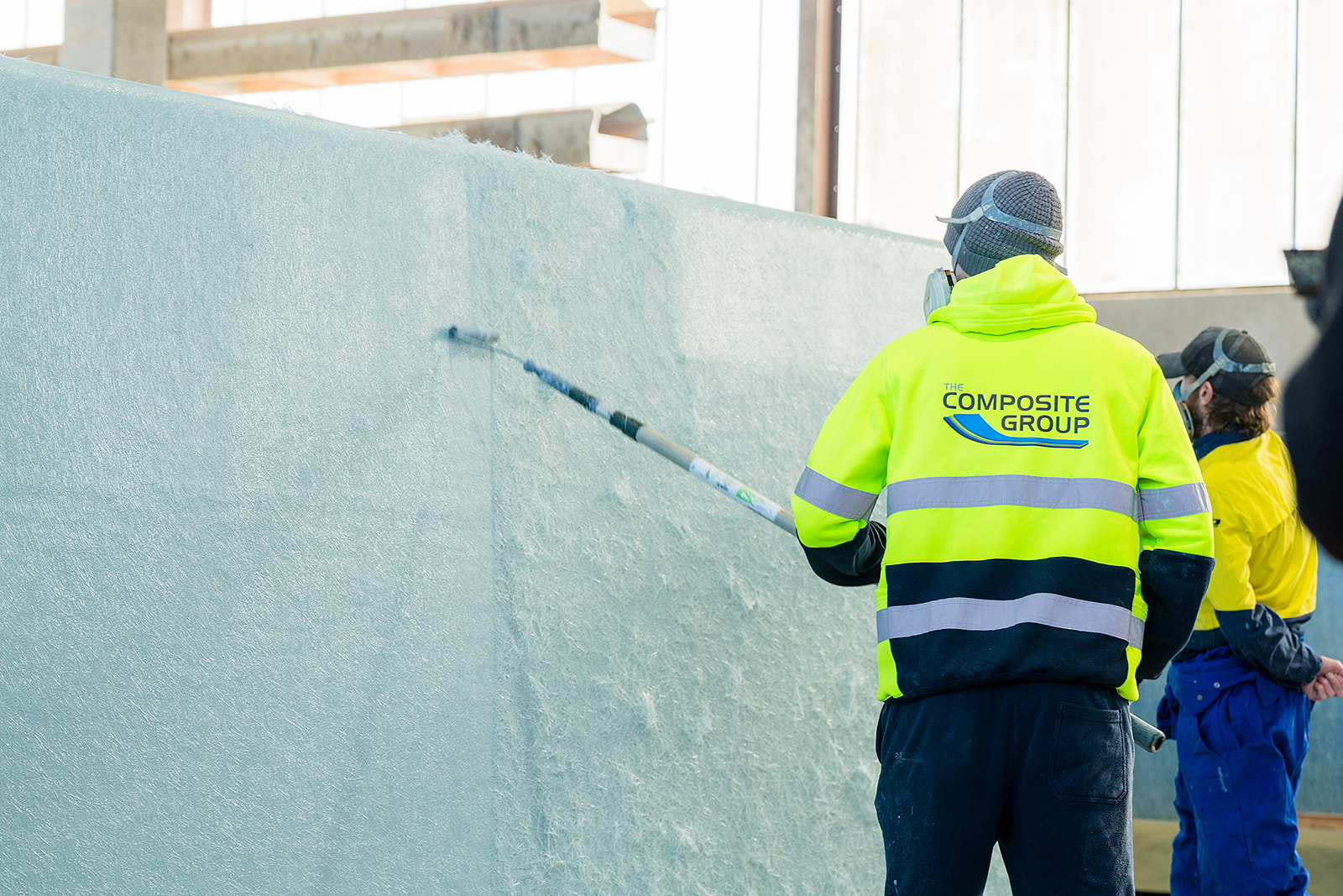 A fibreglass being manufactured in The Composite Groups Christchurch Factory
