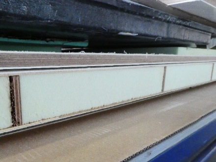 Reinforced fibreglass panel showing cross section