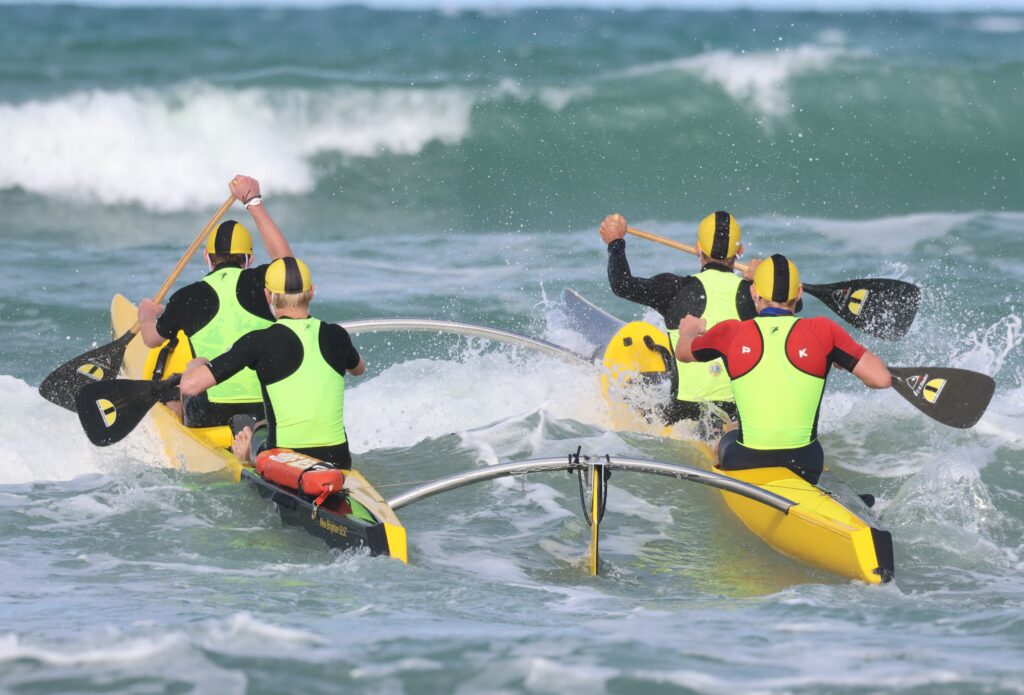 This Twin Hull Surf Canoe excels in all conditions