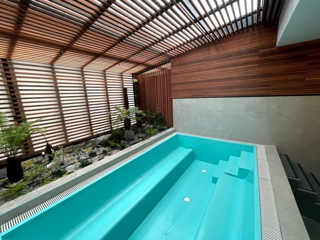 The finished Fibreglass Spas for AC Baths, Taupō