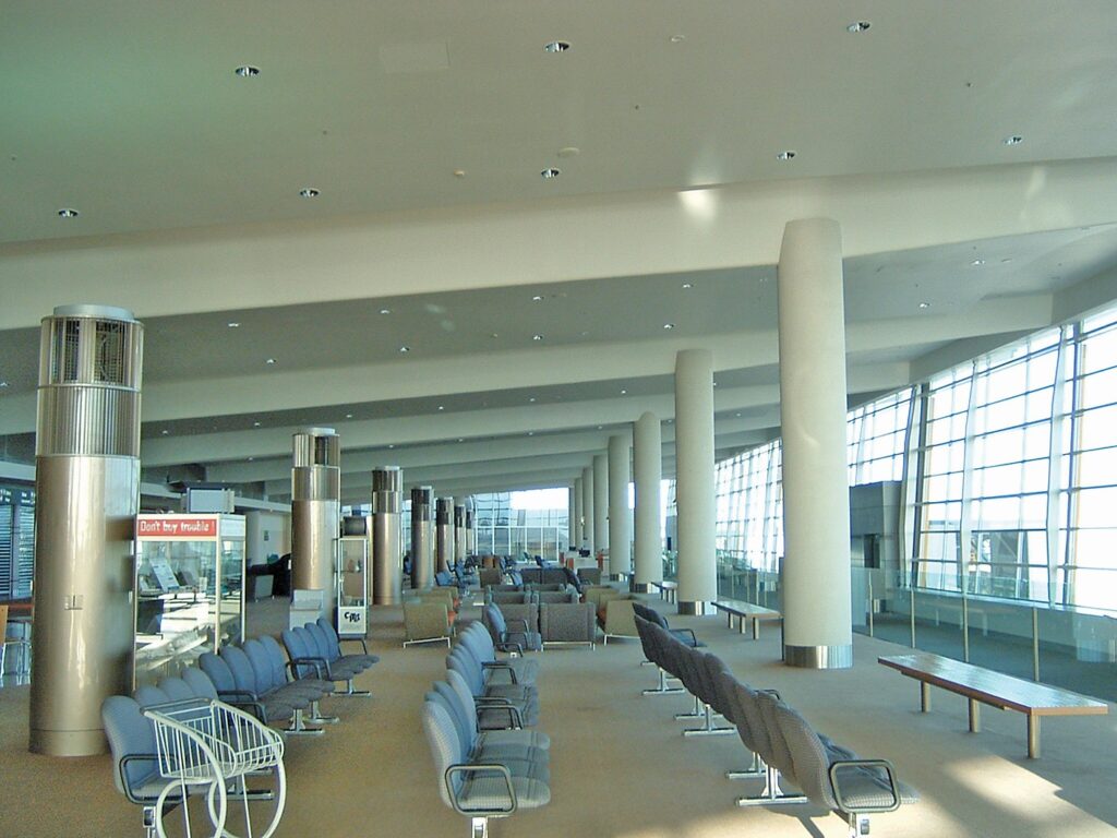 Composite Beam covers in the Christchurch airport departure lounge