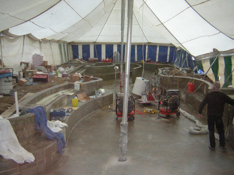 Pool prepared for fibreglass lining